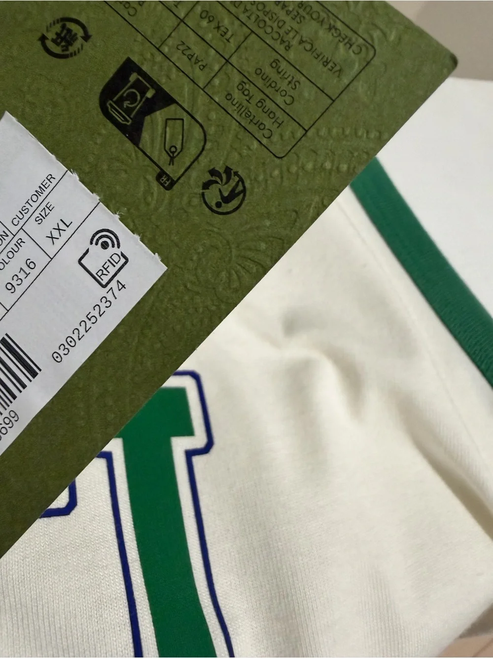 Gucci White Tank Top with Green Trim and Green Logo
